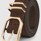 Women's Solid Color Belt with Buckle