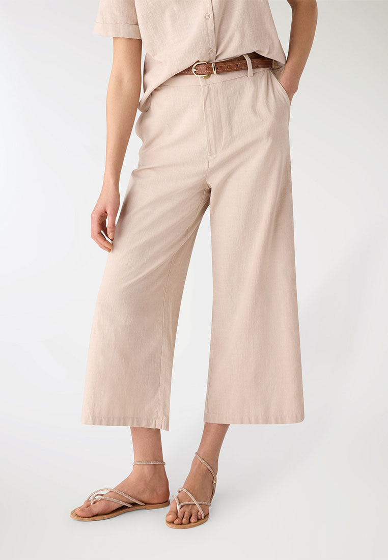 Women's Linen-look Crop Trousers