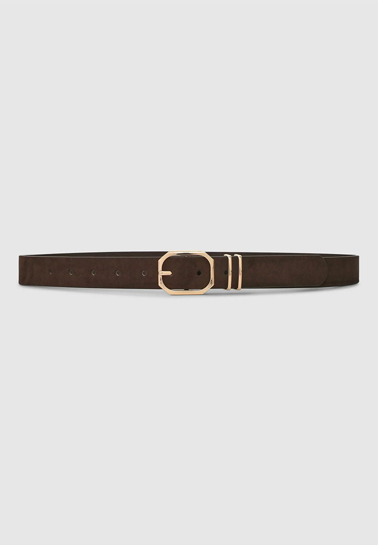 Women's Solid Color Belt with Buckle