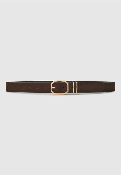 Women's Solid Color Belt with Buckle