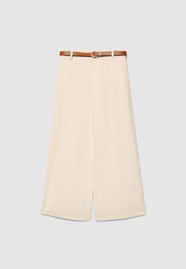 Women's Linen-look Crop Trousers