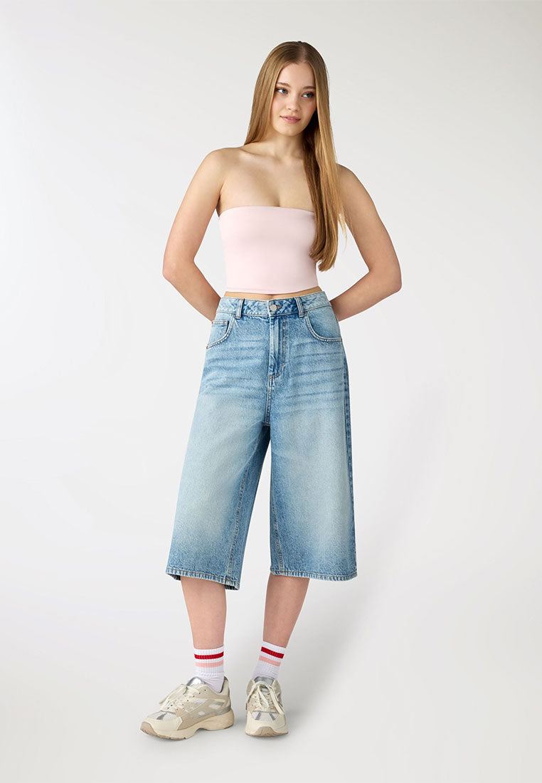 Women's Knee-Length Wide Five Pocket Shorts