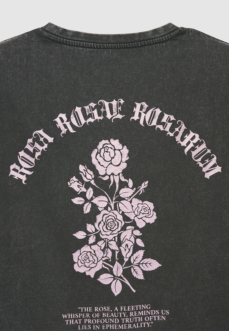 Men's Pink Gothic Rose Print Streetwear Shirt