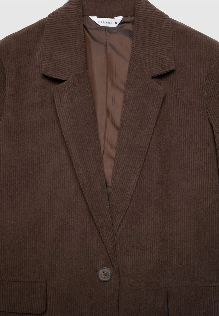 Women's Double-breasted ribbed jacket