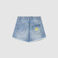 Smiley Print Denim Shorts for Girls