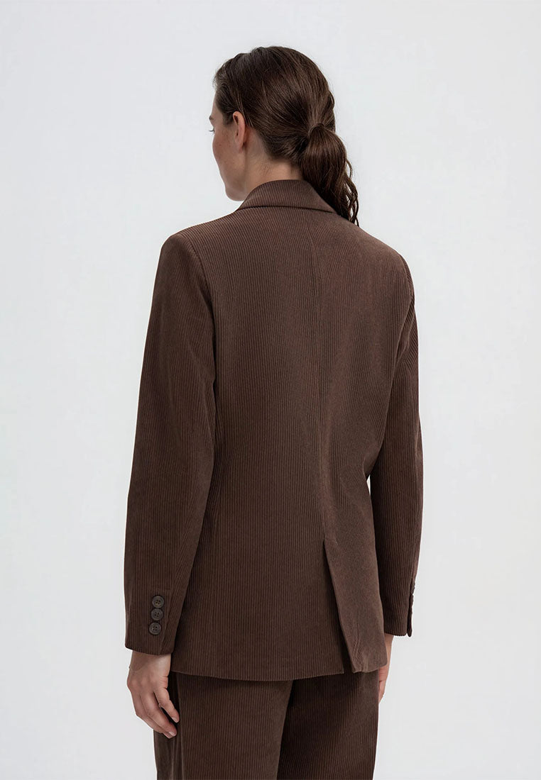 Women's Double-breasted ribbed jacket