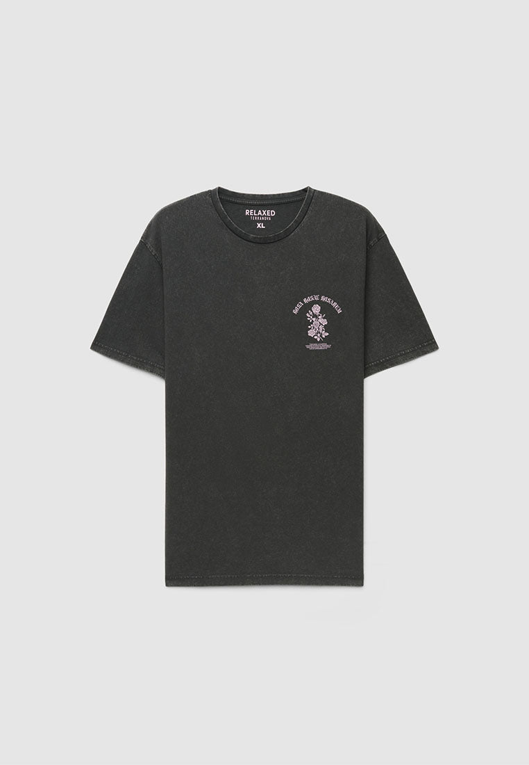 Men's Pink Gothic Rose Print Streetwear Shirt