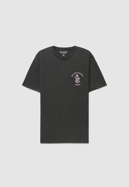 Men's Pink Gothic Rose Print Streetwear Shirt