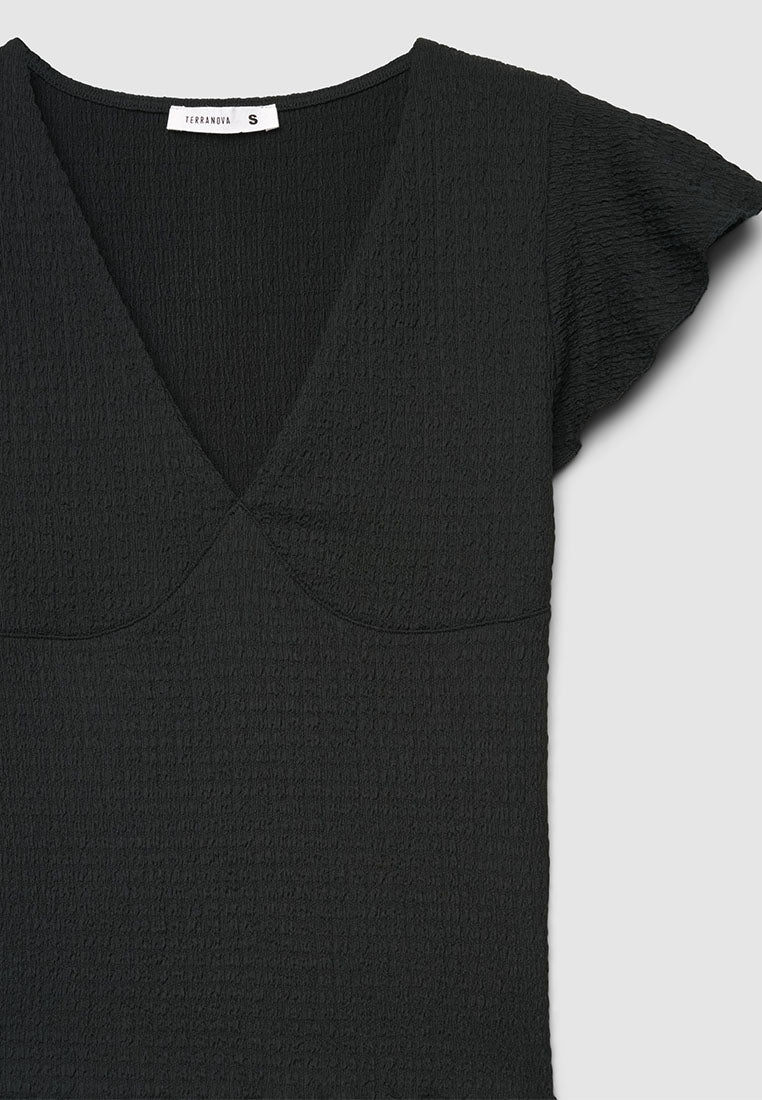 Women's V-Neck Flutter-Sleeve Top