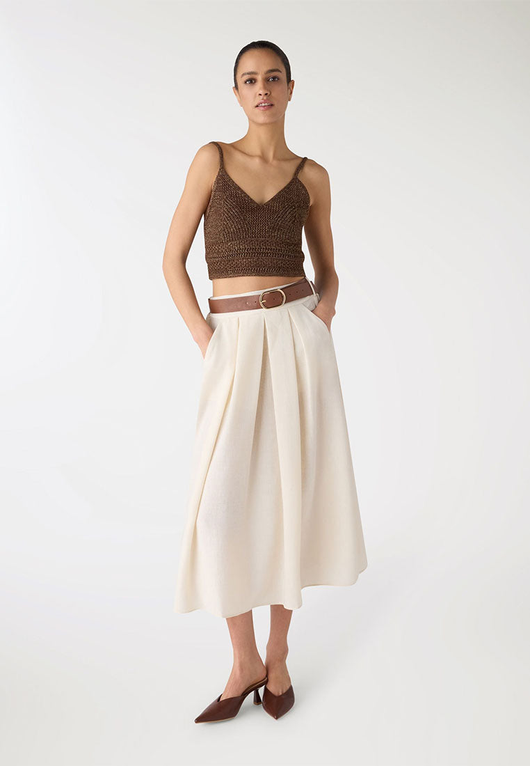 Women's Flared Skirt with Belt