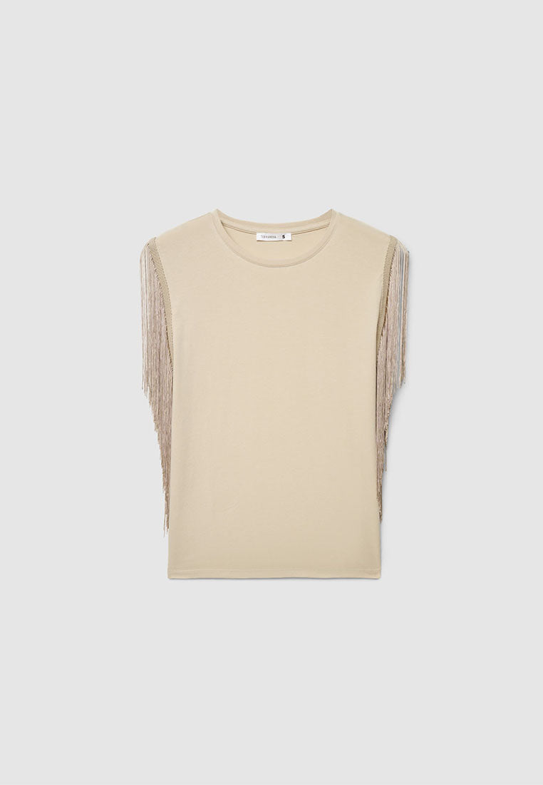 Women's Decorative fringes on the Armholes Shirt