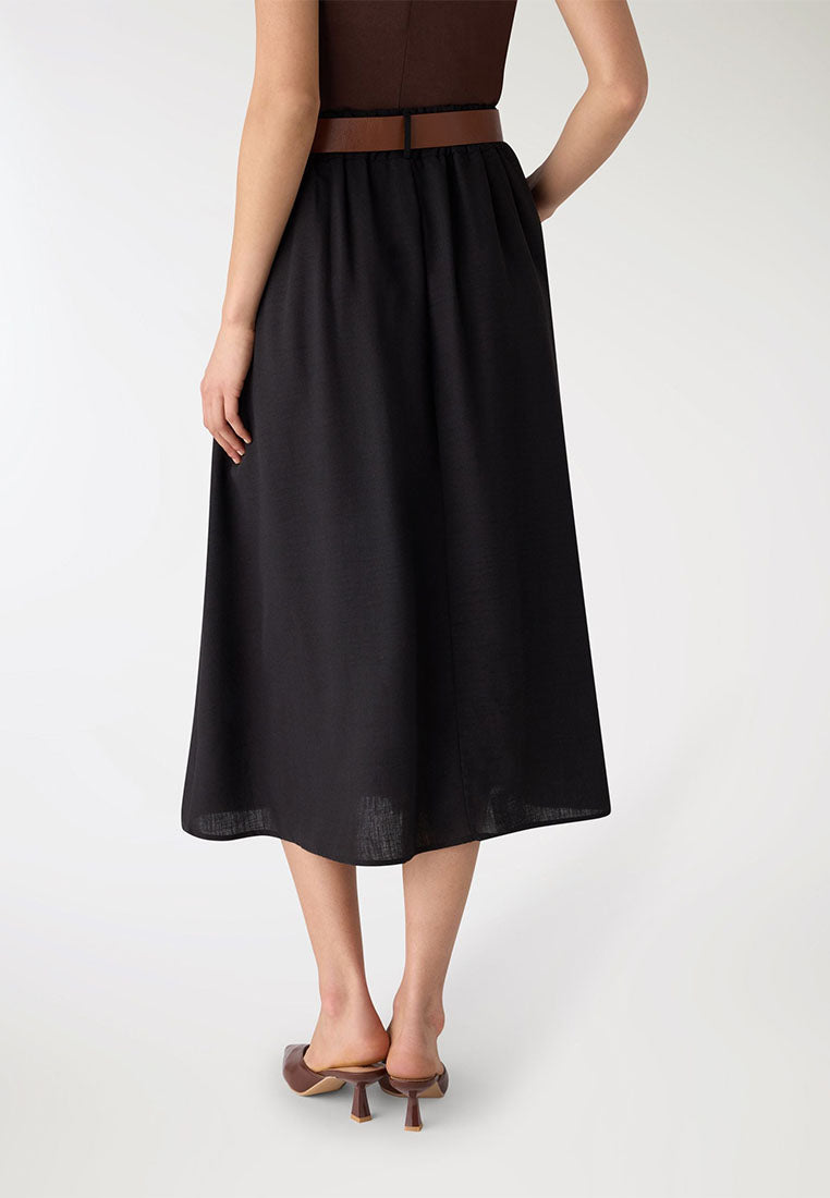 Women's Flared Skirt with Belt