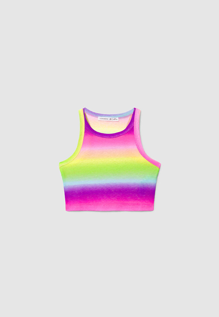 Gradient Striped Top for Girls