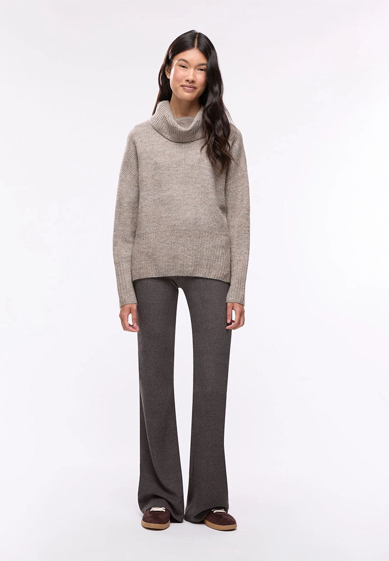 Women's Plain-colour cropped roll-neck jumper