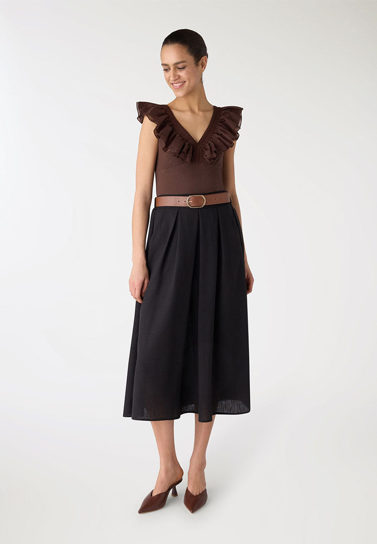 Women's Flared Skirt with Belt