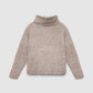 Women's Plain-colour cropped roll-neck jumper