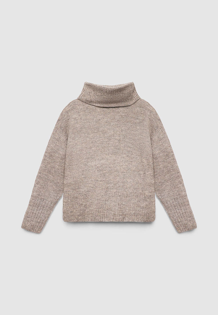 Women's Plain-colour cropped roll-neck jumper