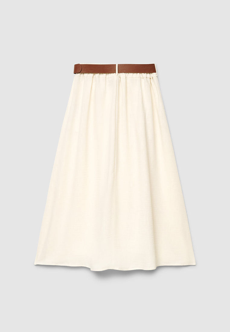 Women's Flared Skirt with Belt
