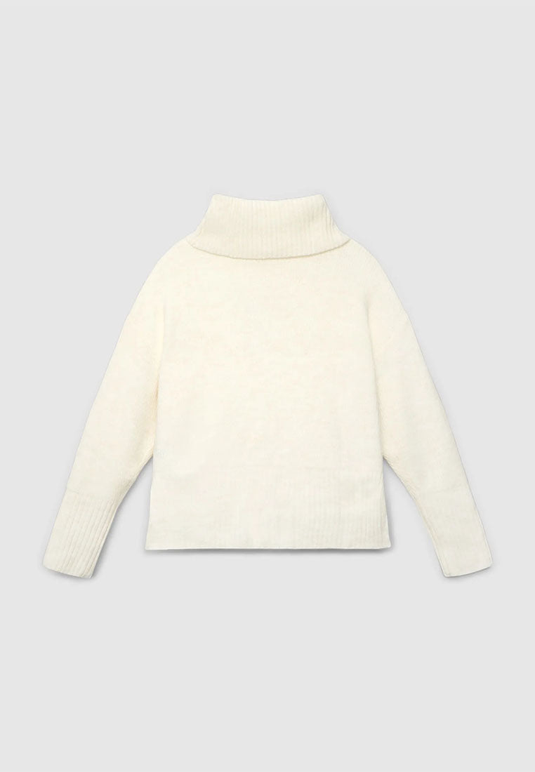 Women's Plain-colour cropped roll-neck jumper