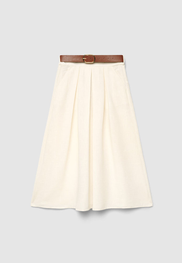 Women's Flared Skirt with Belt