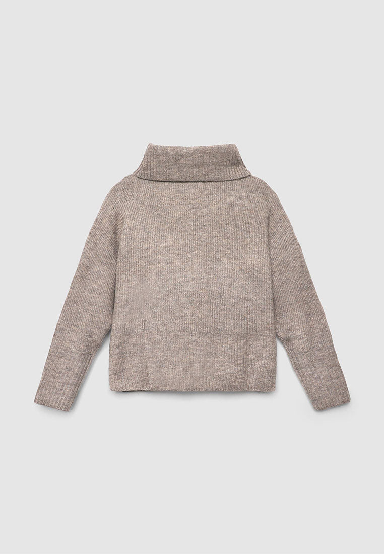 Women's Plain-colour cropped roll-neck jumper