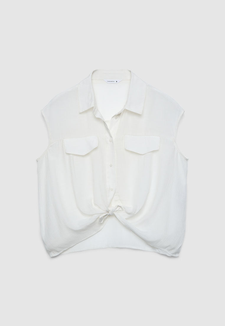 Women's Sleeveless Shirt with Pockets