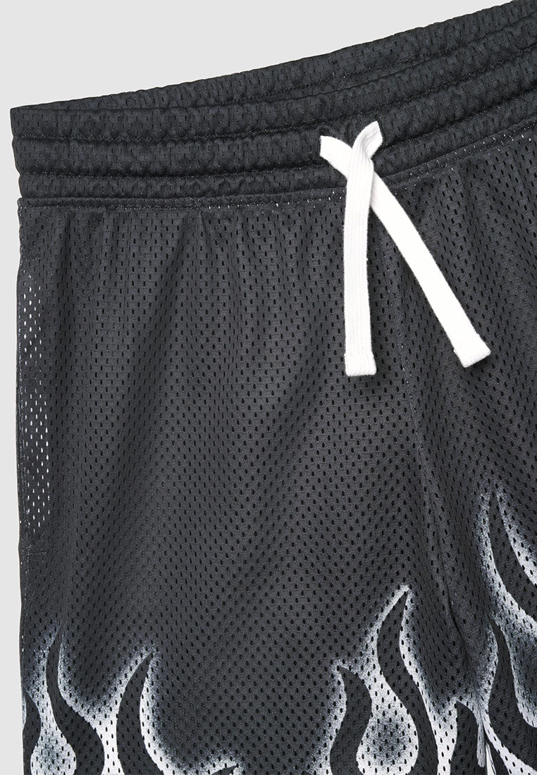 Flame Mesh Shorts for Boys