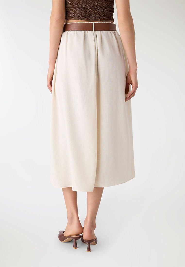 Women's Flared Skirt with Belt