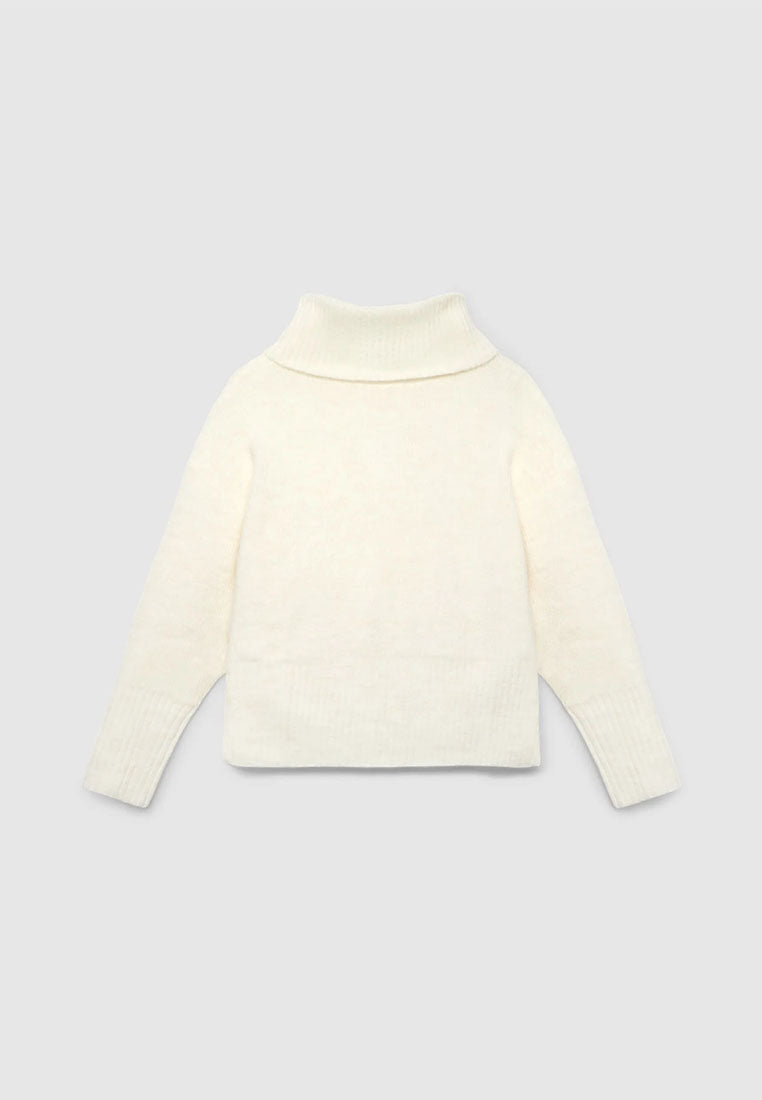 Women's Plain-colour cropped roll-neck jumper