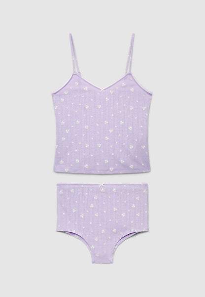 Women's Floral Crop Pajama Set