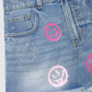 Smiley Print Denim Shorts for Girls