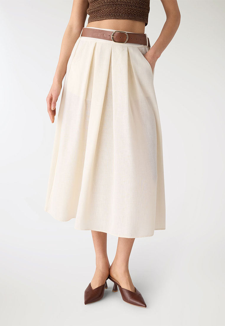 Women's Flared Skirt with Belt