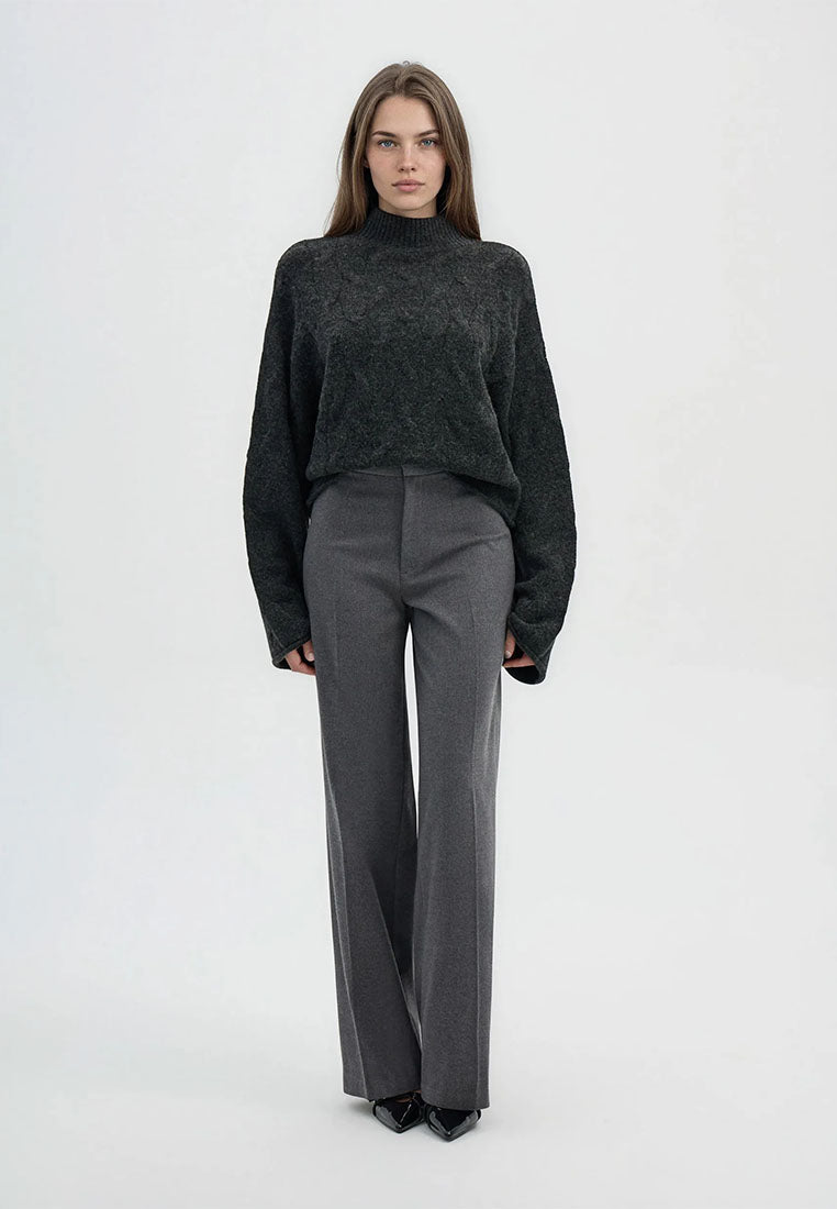 Women's Sweater with turtleneck and cable knit