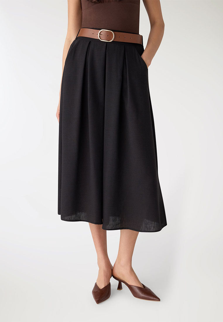 Women's Flared Skirt with Belt