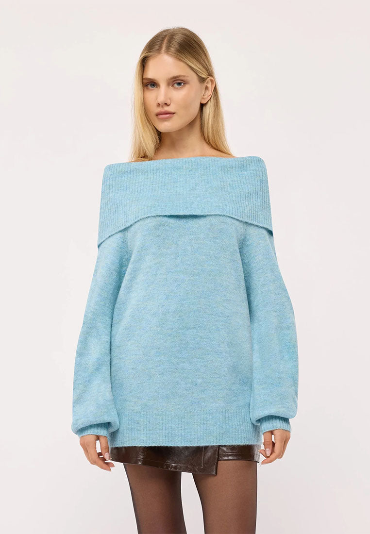 Women's Plain wide-neck top