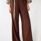 Women's Wide Leg Trouser with Beaded Woven Belt