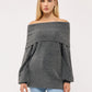 Women's Plain wide-neck top