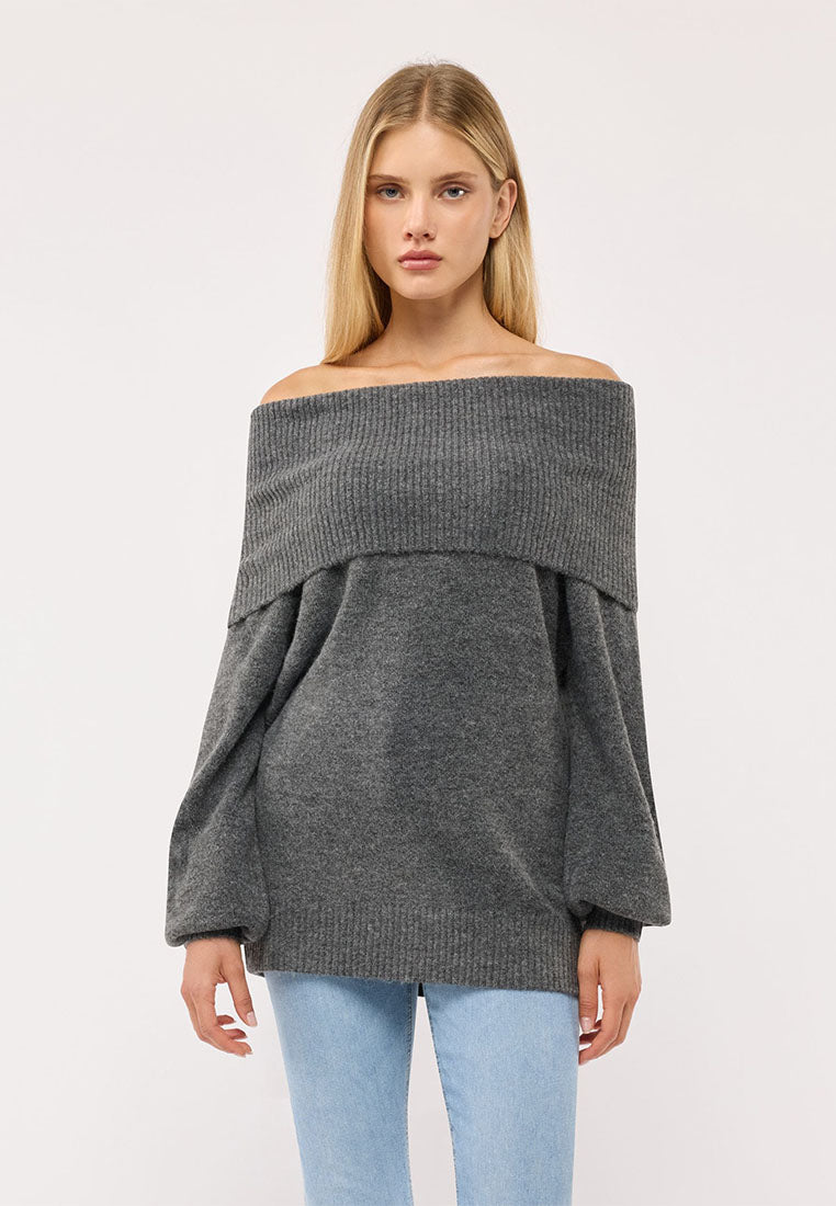 Women's Plain wide-neck top
