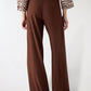 Women's Wide Leg Trouser with Beaded Woven Belt