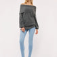 Women's Plain wide-neck top