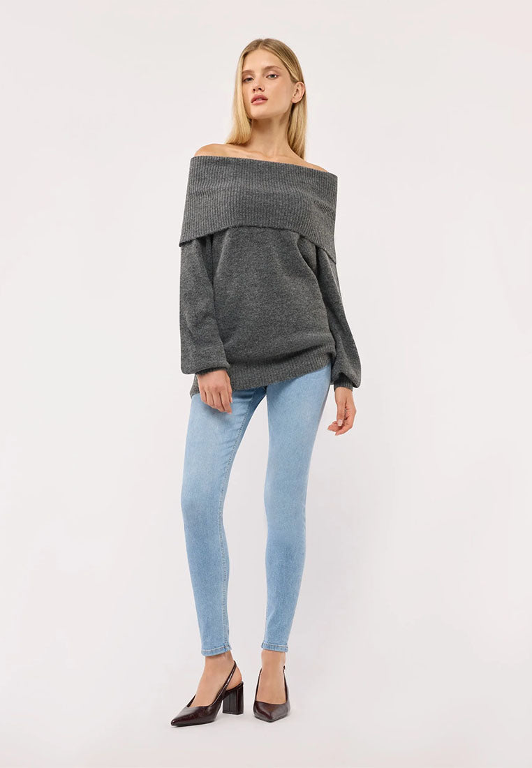 Women's Plain wide-neck top