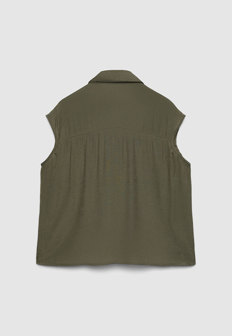 Women's Sleeveless Shirt with Pockets