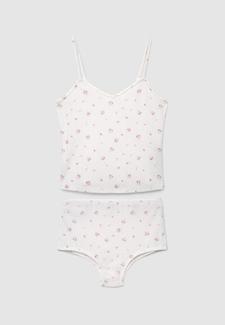 Women's Floral Crop Pajama Set