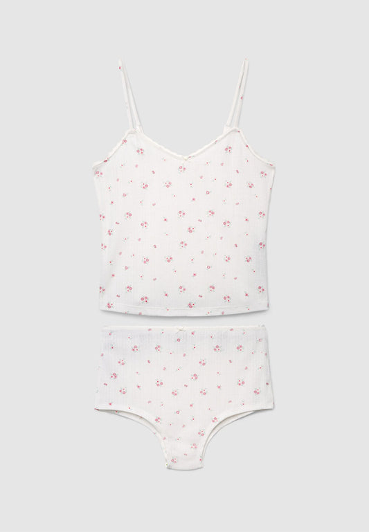 Women's Floral Crop Pajama Set
