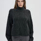 Women's Sweater with turtleneck and cable knit