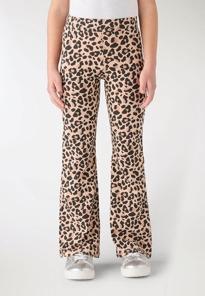 Animal Print Flared Leggings for Girls