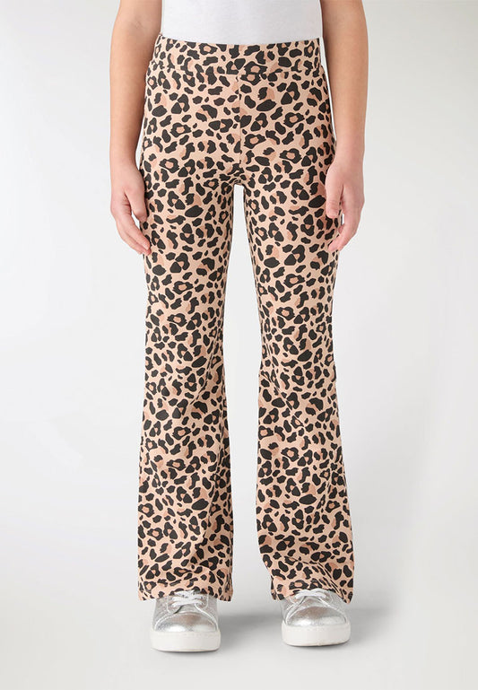 Animal Print Flared Leggings for Girls