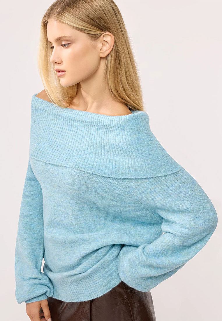 Women's Plain wide-neck top