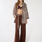 Women's Wide Leg Trouser with Beaded Woven Belt