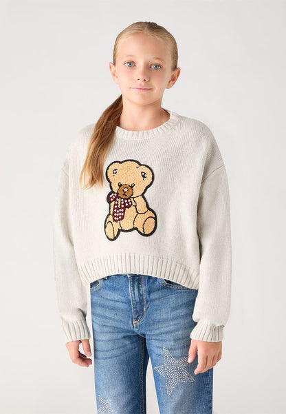 Cropped top with bear patch for Girls